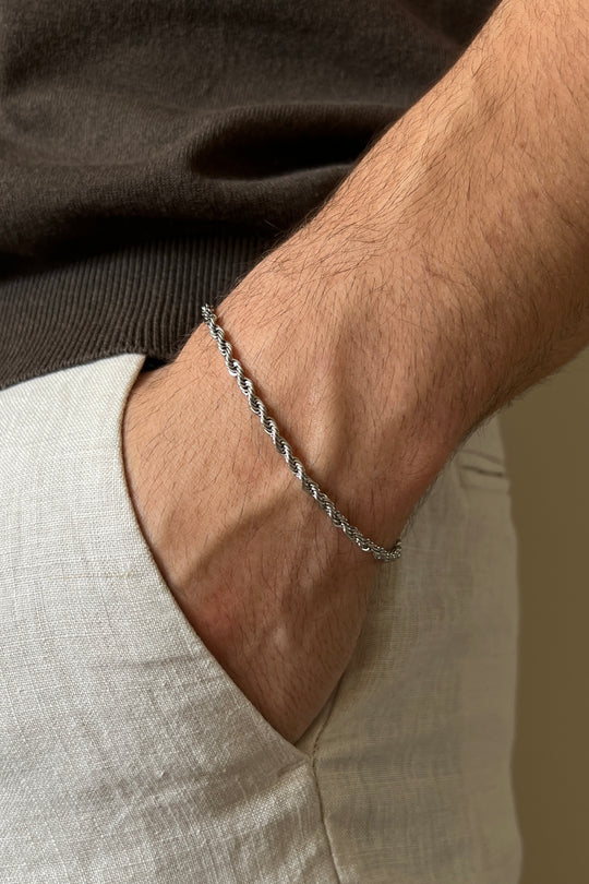 Rope Bracelet Silver 3mm