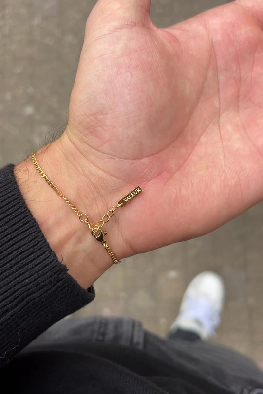 Cross Bracelet Gold 2mm
